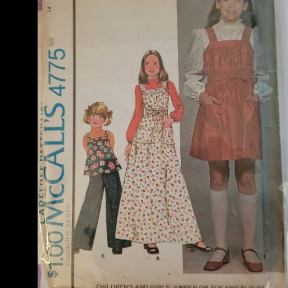 Vintage McCall's 4775 Girls Long or Short Jumper & Top Girls 14